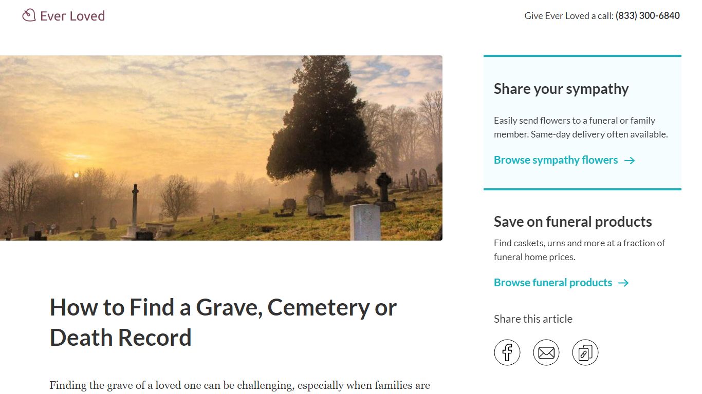How To Find A Grave, Cemetery Or Death Record | Ever Loved